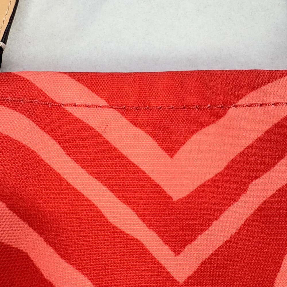 Coach Shoulder Bag Red Zebra Print Canvas Peach Orange Y2K Stefani Charm Tag 90s - Picture 16 of 16